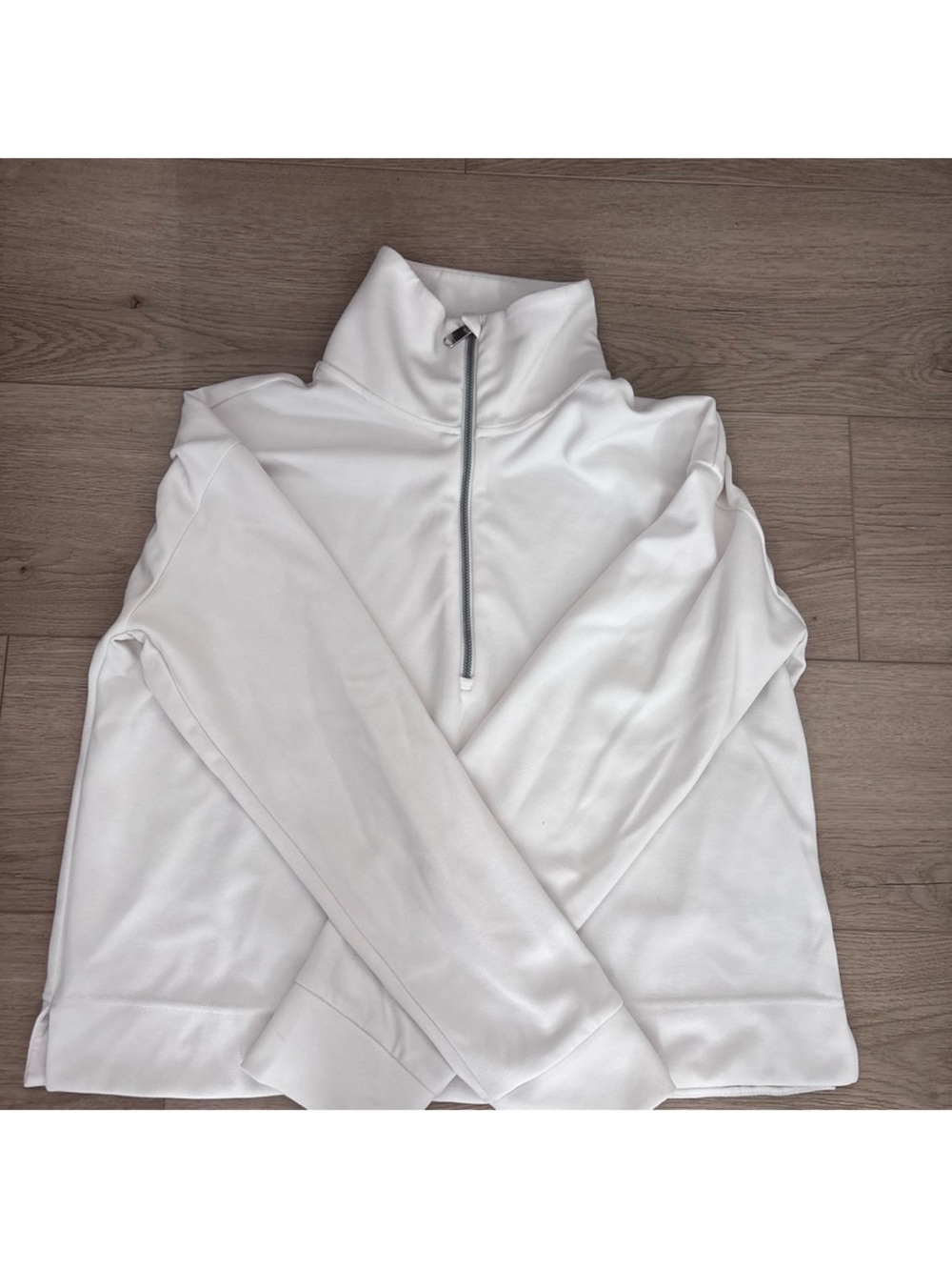 Athleta White Quarter‑Zip Pullover Sweatshirt